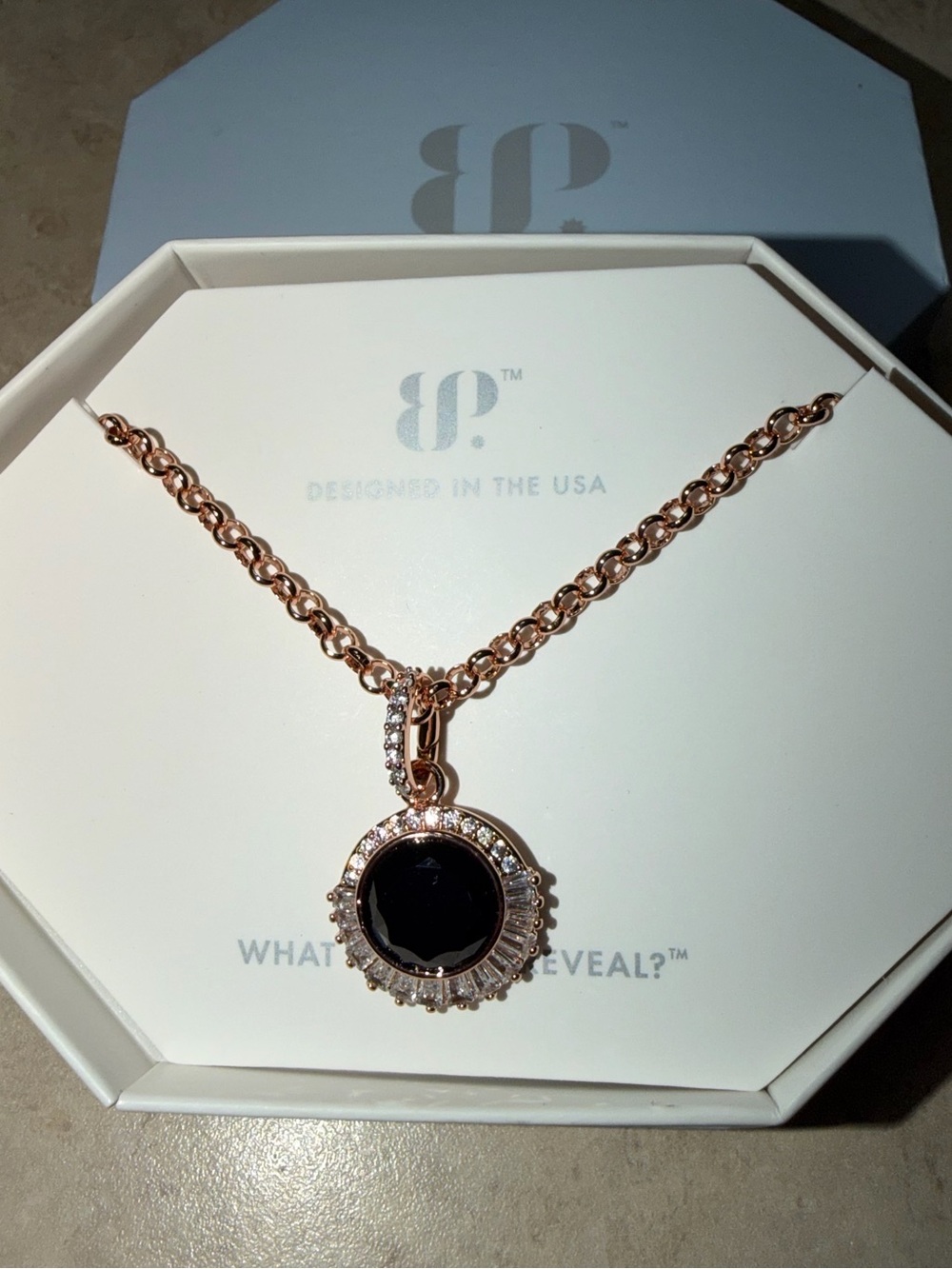 Bomb Party Necklace-What A Stunner Black Onyx on Rose Gold NK67415